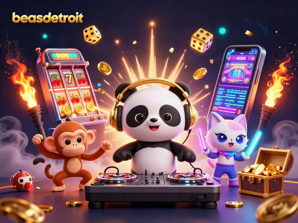 Join the excitement at beasdetroit with vibrant characters celebrating a jackpot win!