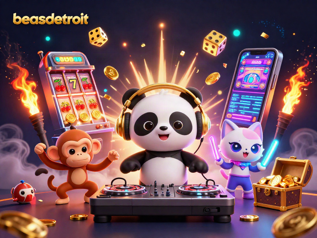 Join the excitement at beasdetroit with vibrant characters celebrating a jackpot win!